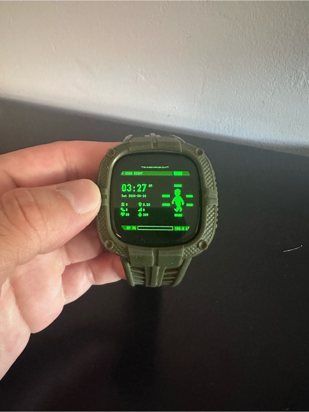 fitbit Olive Green Tactical Smartwatch with Green Display